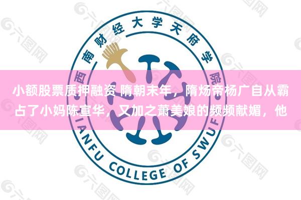 小额股票质押融资 隋朝末年，隋炀帝杨广自从霸占了小妈陈宣华，又加之萧美娘的频频献媚，他