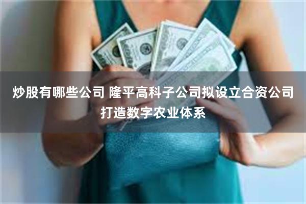 炒股有哪些公司 隆平高科子公司拟设立合资公司打造数字农业体系