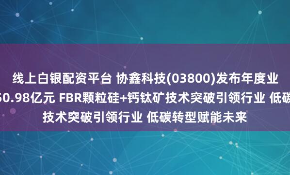 线上白银配资平台 协鑫科技(03800)发布年度业绩 实现收入150.98亿元 FBR颗粒硅+钙钛矿技术突破引领行业 低碳转型赋能未来