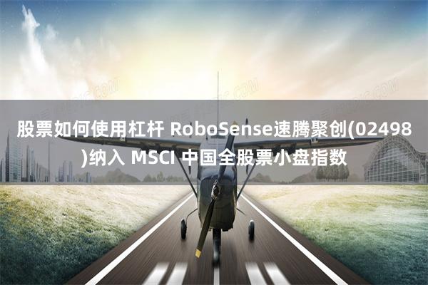 股票如何使用杠杆 RoboSense速腾聚创(02498)纳入 MSCI 中国全股票小盘指数