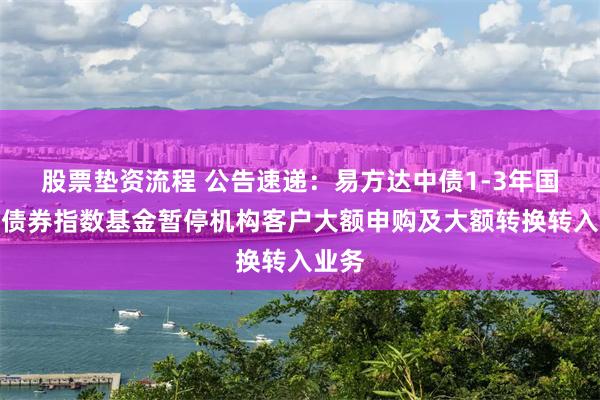 股票垫资流程 公告速递：易方达中债1-3年国开行债券指数基金暂停机构客户大额申购及大额转换转入业务