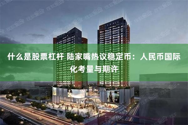 什么是股票杠杆 陆家嘴热议稳定币：人民币国际化考量与期许