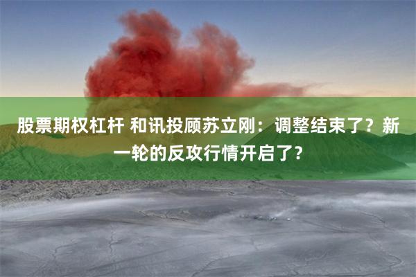 股票期权杠杆 和讯投顾苏立刚：调整结束了？新一轮的反攻行情开启了？